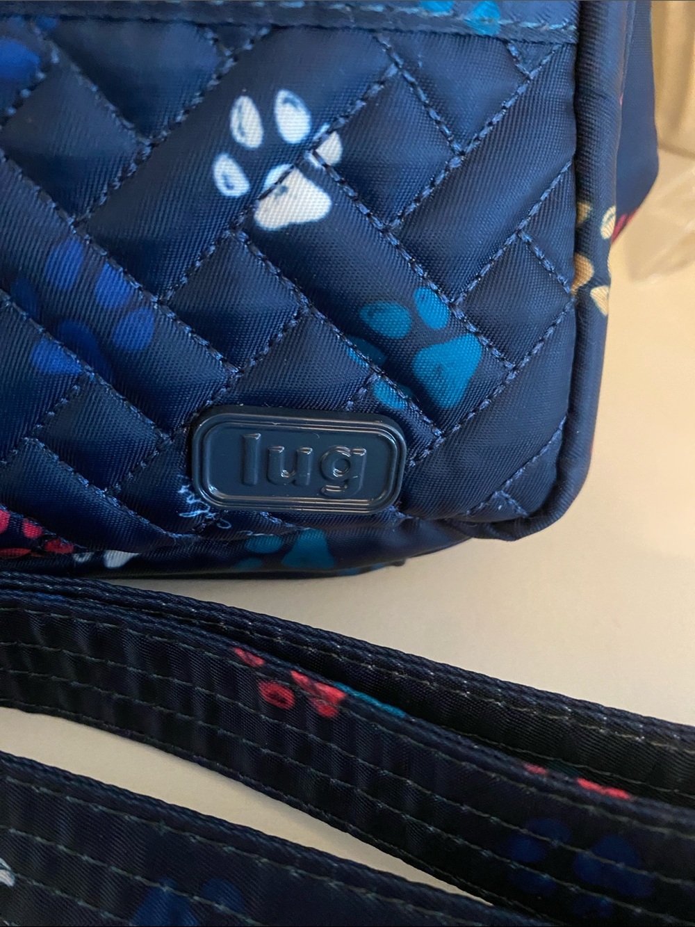 LUG: CAN CAN XL: MULTI COLOR PAWS NAVY With Adjustable Strap - Picture 2 of 14